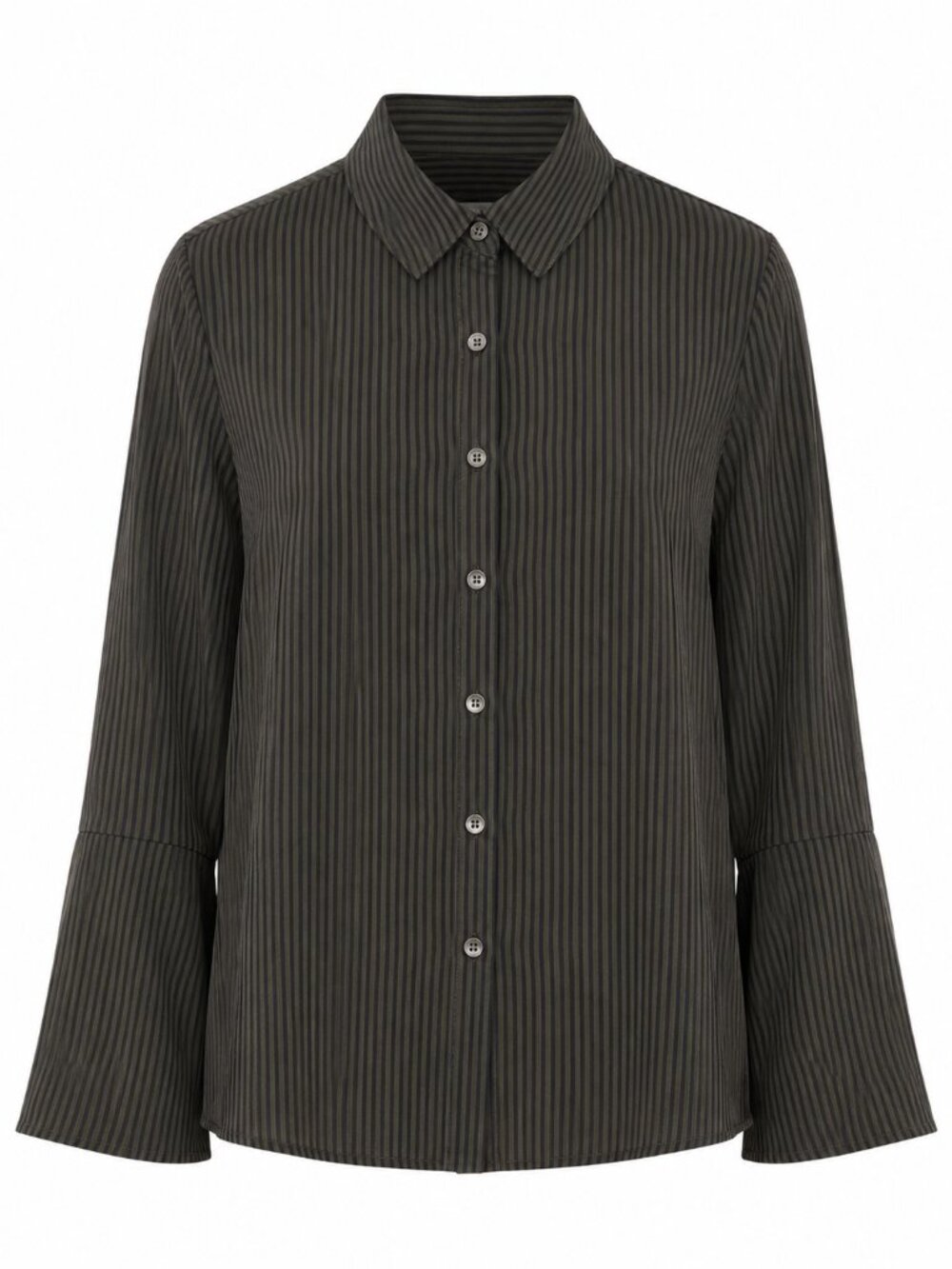 For The Republic Black Striped Button Up Shirt Size M NWT Career Work Office - Picture 5 of 6